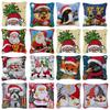 Christmas Deer Latch Hook Kit Santa Claus Knot Pillow Package Embroidery Latch Hook Kits Cushion Pillowcase Set For Needlework 