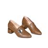 Temperament versatile women's small leather shoes single shoes women's new spring thick heel with skirt shallow mouth women's shoes