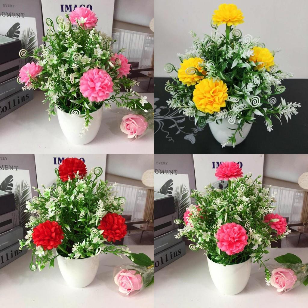 Artificial Hydrangea Plant With Plastic And Silk Flowers For Home Decor And Tabletop Display