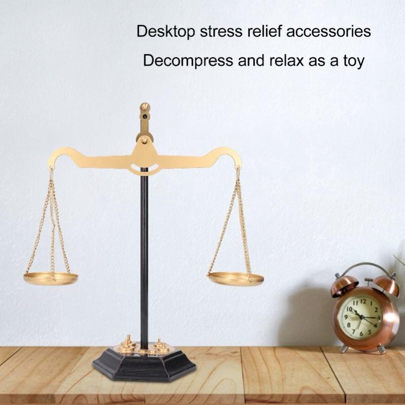 Balance Scale Decor Stress Relief Retro Desktop Iron Scales Of Justice Ornament For Home Decor