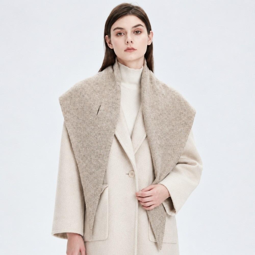 Wool Knitted Scarf Windproof Cross Scarves Simple Triangle Shawl  Outdoor