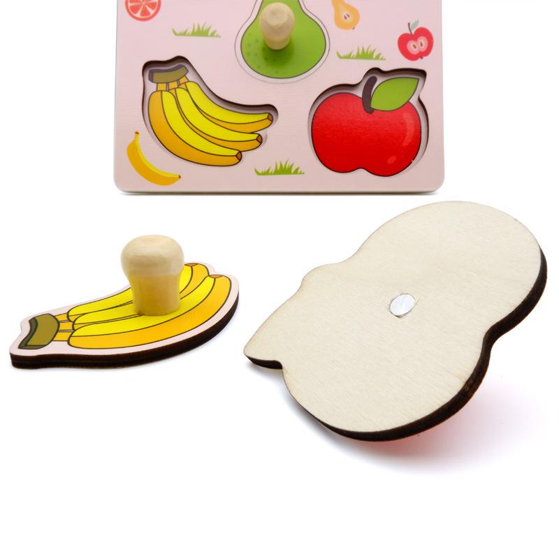 Cartoon-Obst-Greifpuzzlebrett - Montessori-Lernspielzeug für 1-3 Jahre