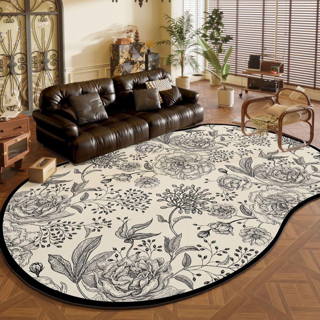 French Irregular Loop Velvet Carpet: Dirt-Resistant, Easy Care, Waterproof—Perfect for Living Room, Bedroom, and Under Coffee Table or Sofa.