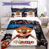 Messi Custom Manchester Name Personalized Name Bedding Set,Light Bed Linen for Dorm Home Decoration,Perfect Festival Gift for Boys,Fade Resistant Duve