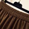 Winter Corduroy Elastic High Waist Women Long Skirts Korean Fashion Loose A-Line Stretchy Solid Colour Skirt