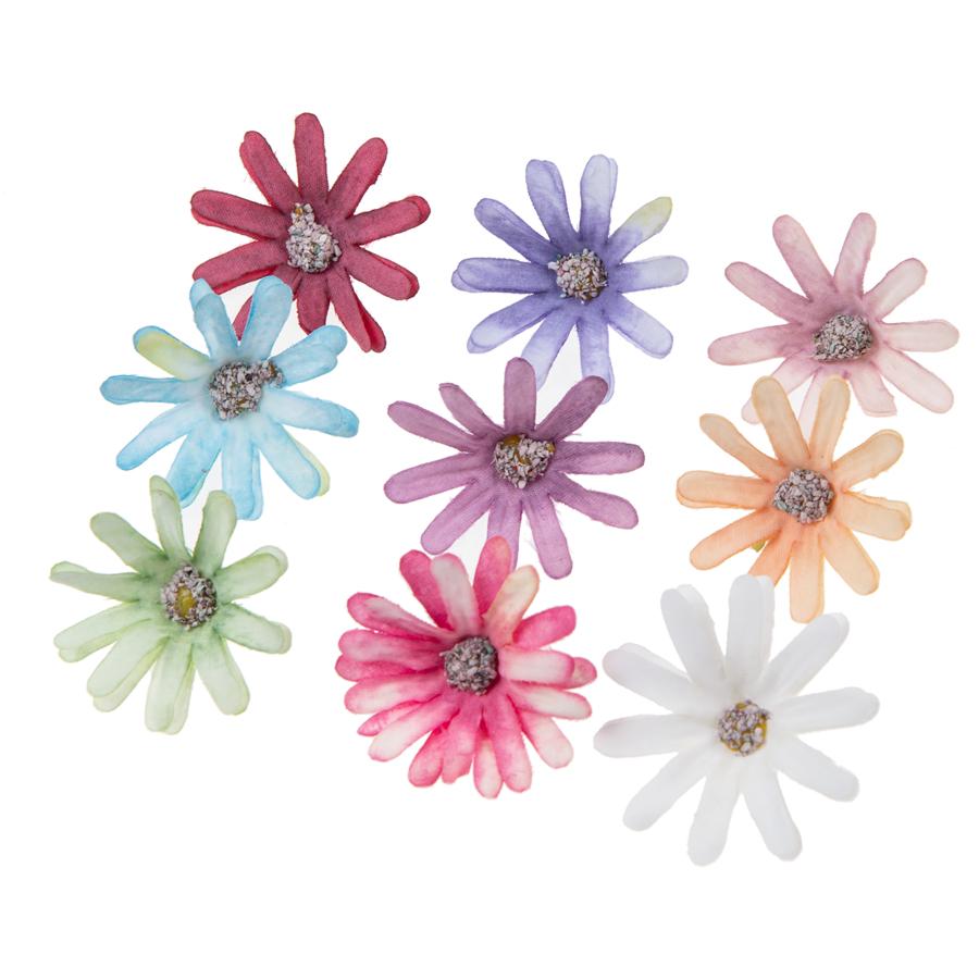 100Pcs 4Cm Fake Silk Daisy Head Wedding Party Christmas Crafts Wreath Home Decoration Diy Candy Box Scrapbook Artificial Flowers