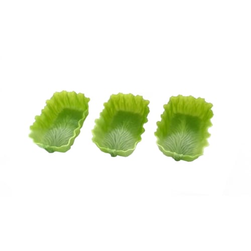 Shincatec Antibacterial Bento Cups, Square, Large, Lettuce, Pack of 3, Green