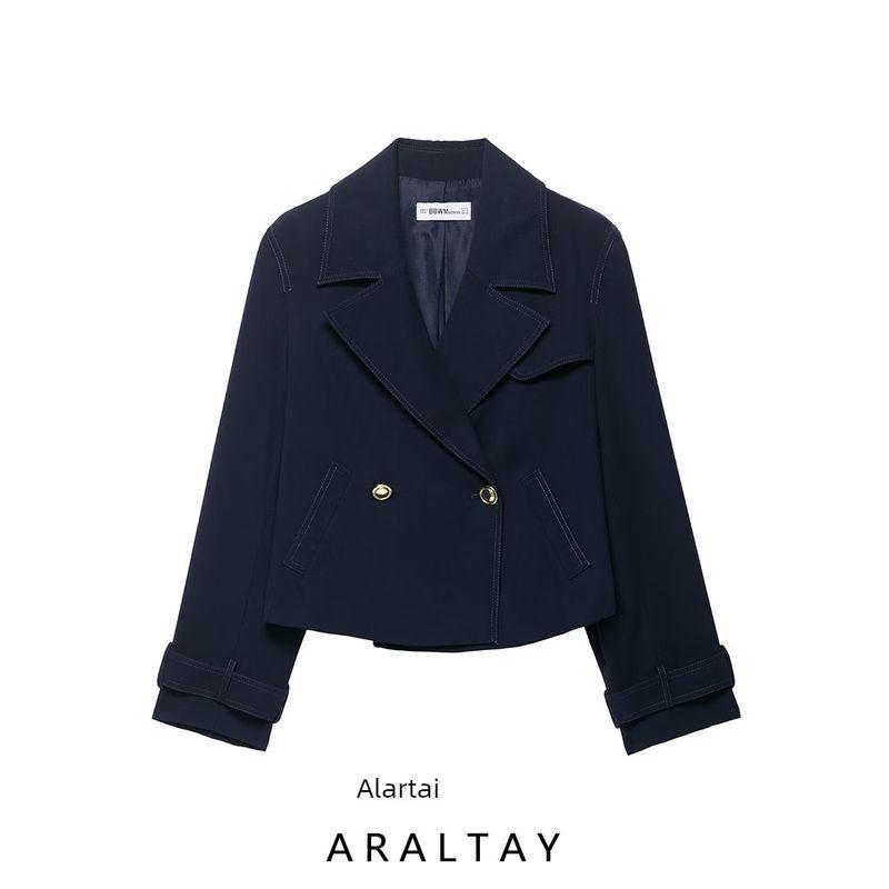 Araltay New Arrival Fashion Style Women's Clothing Fashion All-Match Button Decoration Double Breasted Short Coat Top 3588885