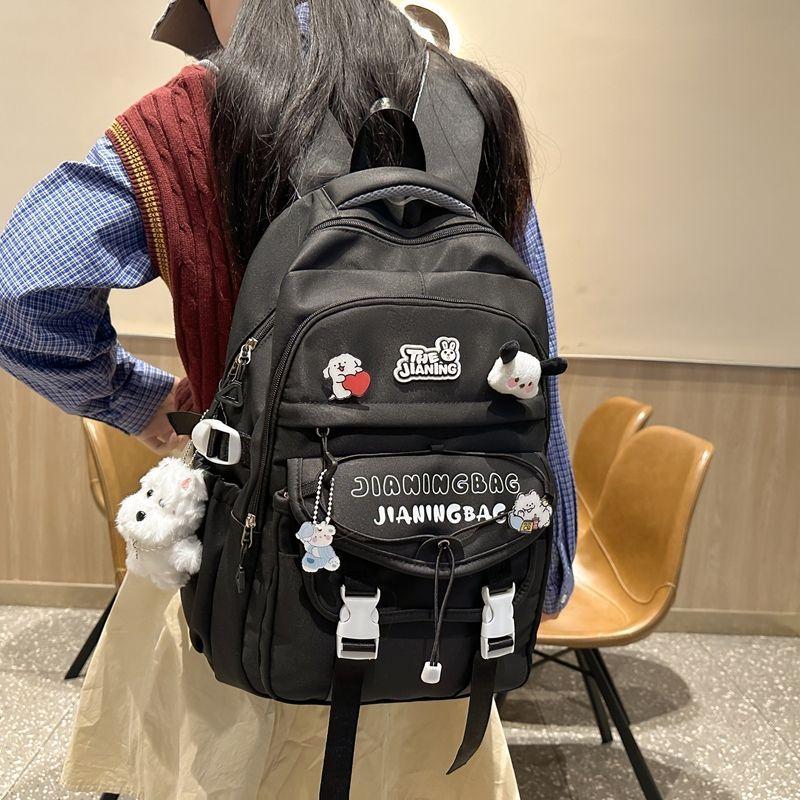 1pcs / 2 Pcs School Bags for Teenage Girls Red  Alphabet Cute Gift Students Bookbag Letters Travel Waterproof Bagpack