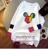 Women's Versatile Loose-Fit Pure Cotton Long Sleeve T-shirt, 2025 Autumn/Winter Collection - Mid-Length Base Layer Covering Buttocks.