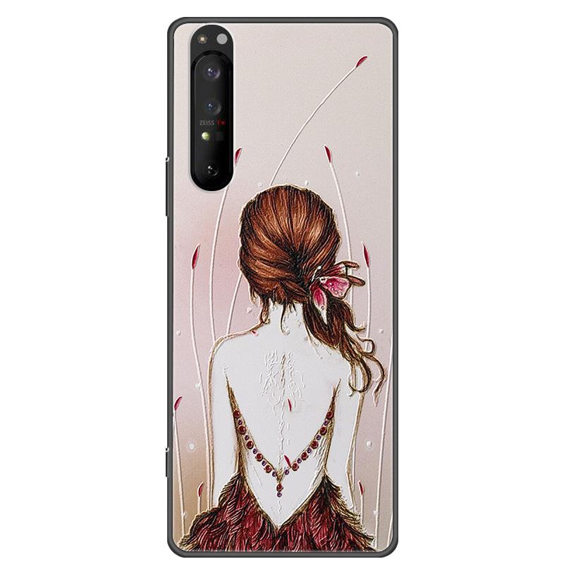 Retro 3D Case for Sony Xperia 1 5 10 II Relief EMBOSS Silicone Cover for Sony Xperia 1 5 10 III XZ4 XZ5 Bumper Shell
