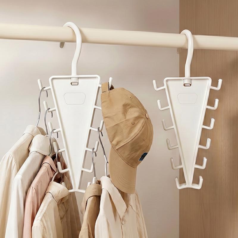 V-Shaped Double-Sided ABS Clothes & Hat Storage Rack - Stackable Multi-Hanger