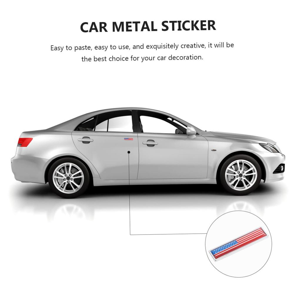 Anneome Car Decoration Sticker Metal Car Sticker Set Easy To Apply Flag Decal for Car