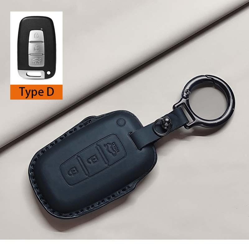 Car Remote Key Case Cover for Hyundai Grandeur GN7 Kona Ev 2023 Ionic 6 5/7 Bottons Leather Keychain Durable Luxury Accessories