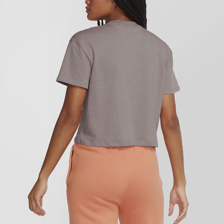 Nike Casual Solid Color Logo Short Sleeve Round Neck T-Shirt Women Tops Malt-Yellow DA0324-245