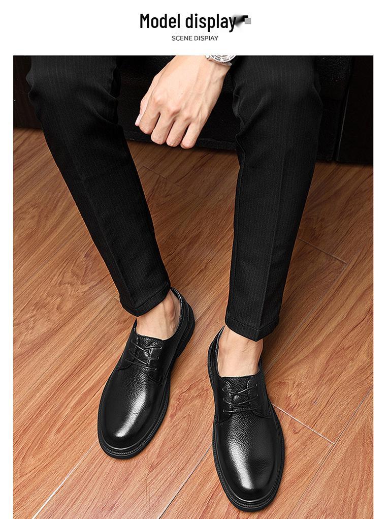 Pantofi derby din piele respirabilă, stilat, pentru bărbați, de primăvară – Formali și casual, înălțători, perfecți pentru nunți.