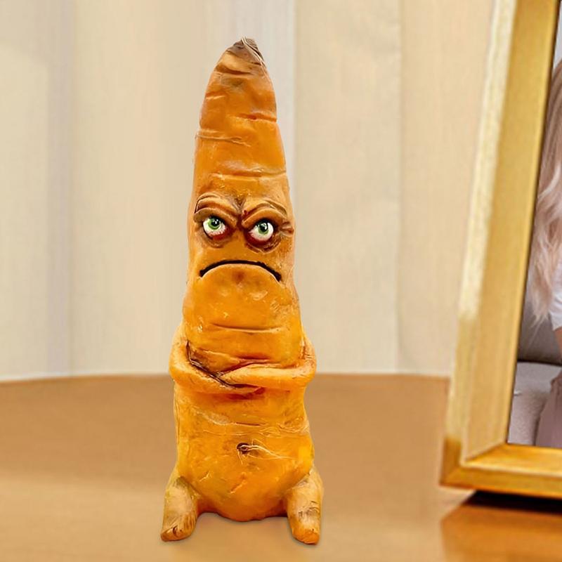 Carrot Figurine Funny Vegetable Carrot Figurine Decor Interesting Handmade Resin Emotional Vegetable Figure For Desk Home
