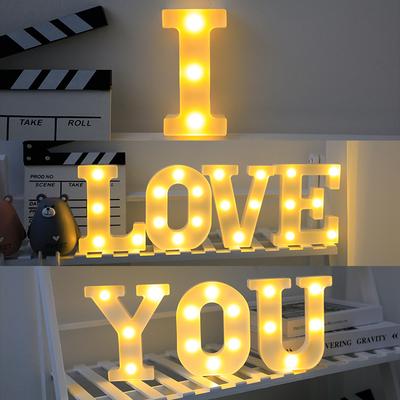 Alphabet Letter LED Lights Luminous Number Lamp Decor Battery Night Light for Home Wedding Birthday Christmas Party Decoration KTY