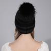 Women Winter Sliver Thread Versatile Rabbit Hair Raccoon Fur Ball Knitted Warm Pullover Hat