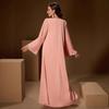 Middle Eastern Women's Fashion: Handmade Rhinestone V-Neck Loose Long Robe Dress