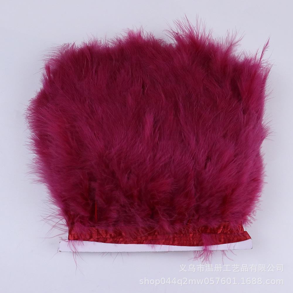 10-15Cm Pointed Tail Flannel Edge Wedding Home Arrangement Turkey Feather Cloth Belt Diy Dress Skirt Accessories