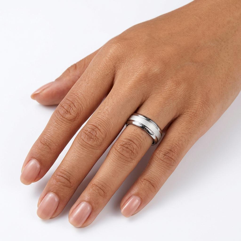 Gold Matte Ring Couple for Men Women Classic Wedding Engagement Band 6mm Special Valentine's Day Gift for Lover