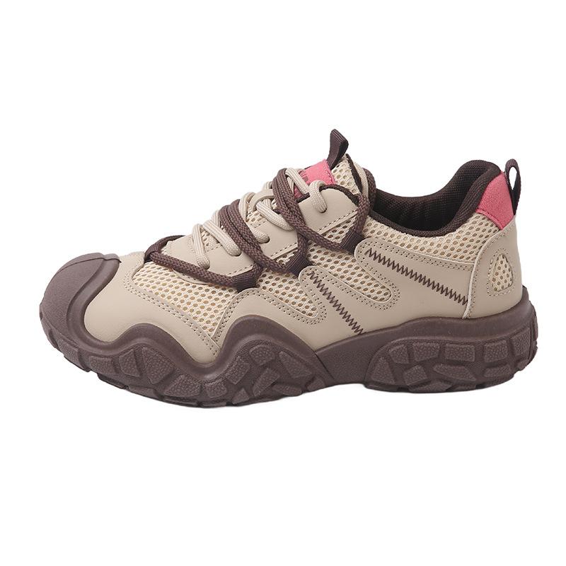 Low-top Casual Sports Shoes Women's New Spring and Autumn Breathable Outdoor Hiking Shoes Soft-soled Non-slip Dad Shoes