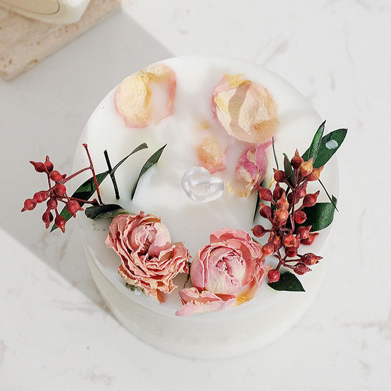 Forest Dried Flower Scented Candles, Scented Handmade Souvenirs, Scented Dried Flower Candles Rose