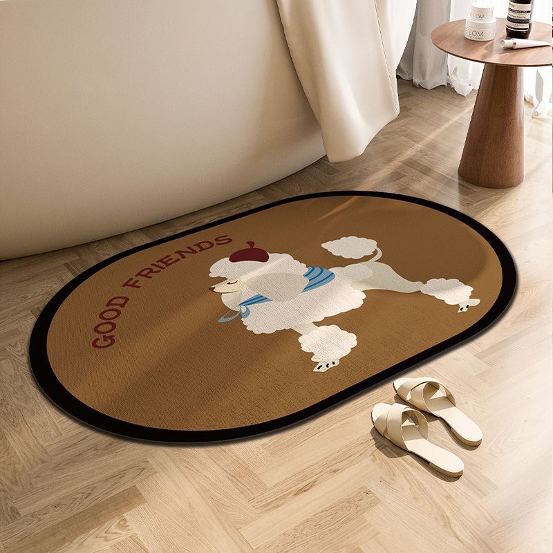 

Bathroom floor mat next to the bathtub, diatom mud absorbent foot mat, bathroom oval anti-splash mat, bathroom non-slip carpet 40X60cm 15.7X23.6in