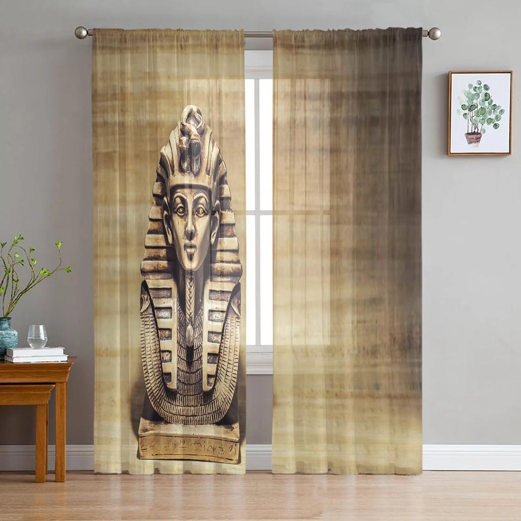Geroglifici Antico Egitto Stile Retrò Tende Moderne Per Soggiorno Tende in Garza Finestra Trasparenti Per Camera Da Letto Accessori Decorazioni