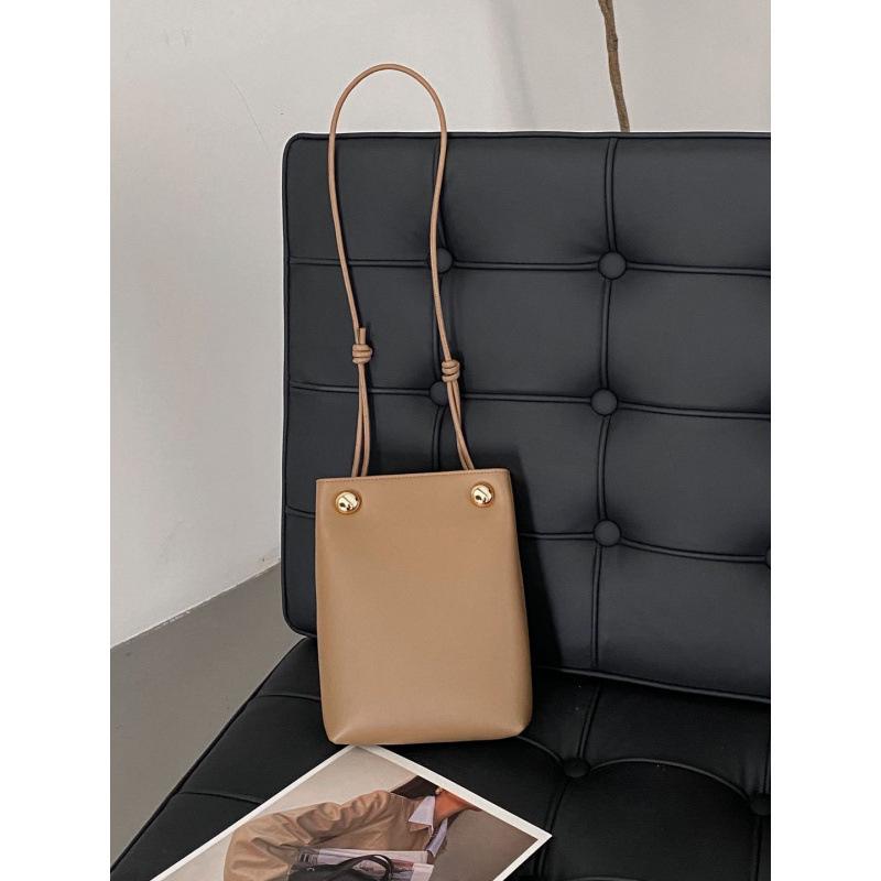 Original 2025 Genuine Leather Bucket Phone Bag - Fashionable, Simple, Exquisite Single Shoulder Crossbody Bag