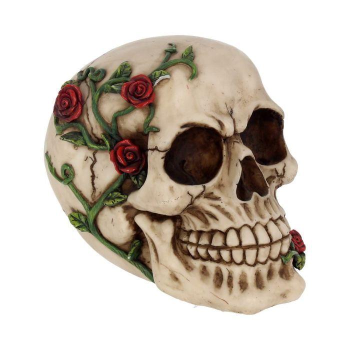 Nemesis Now - Figurine Rose from Beyond Skull 15cm, Ivoire