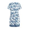 Women's Fashion Casual V-Neck Short Sleeve Drawstring Sequin Printed Dresses