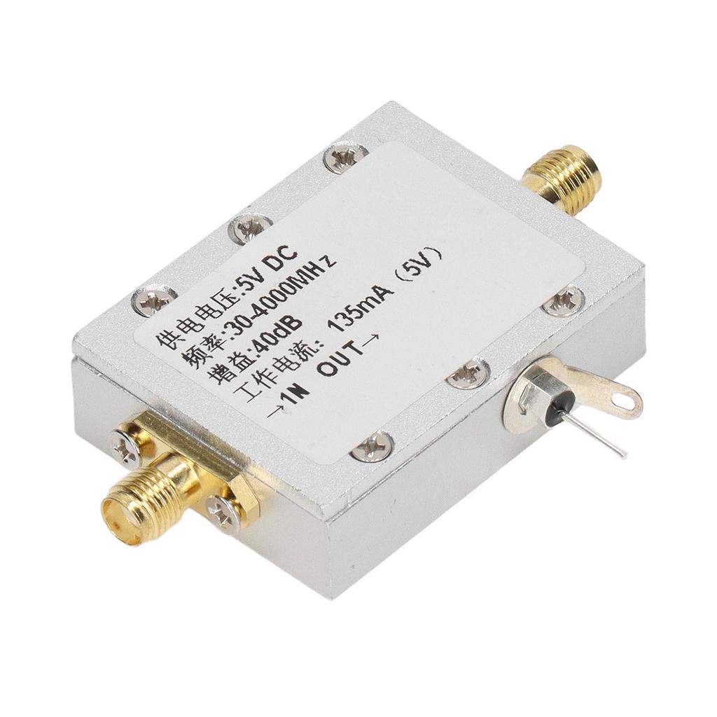 Moduł wzmacniacza RF 30–4000 MHz 40 dB Stop aluminium Wzmacniacz RF o niskim poziomie szumów do odbiornika zdalnego sterowania DC 5V