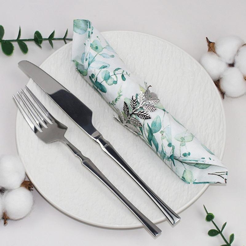 20Pcs/pack 33x40cm Green Leaf Printed Napkins Home Dining Rooms Hotels Restaurants Party Decorations Disposable Tissues