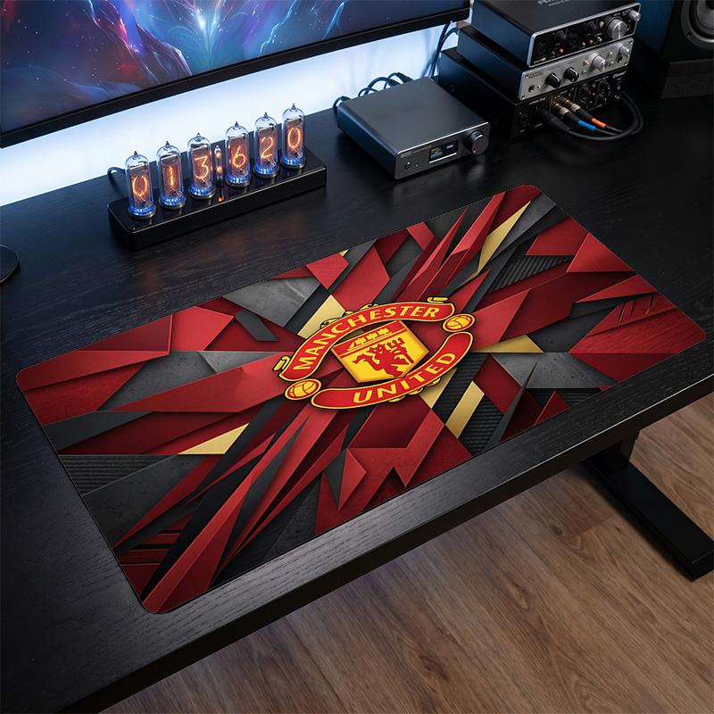 Tappetino Mouse Grande Stampato Manchester United, Tappetino da Scrivania Morbido in Gomma Antiscivolo per Gaming, Decorazione per Ufficio, Laptop, Computer