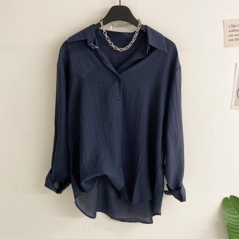 Honey J Women Lyocell Pleated Loose Fit Shirt  5 Colors 
