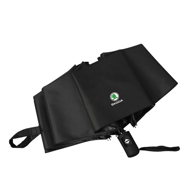 1Pcs Windproof Rain Fully Automatic Compact 3 Folding Umbrella Car Accessories For Skoda Octavia MK2 MK3 2 3 A7 Fabia Karoq Kodiaq Superb Rapid Kamiq