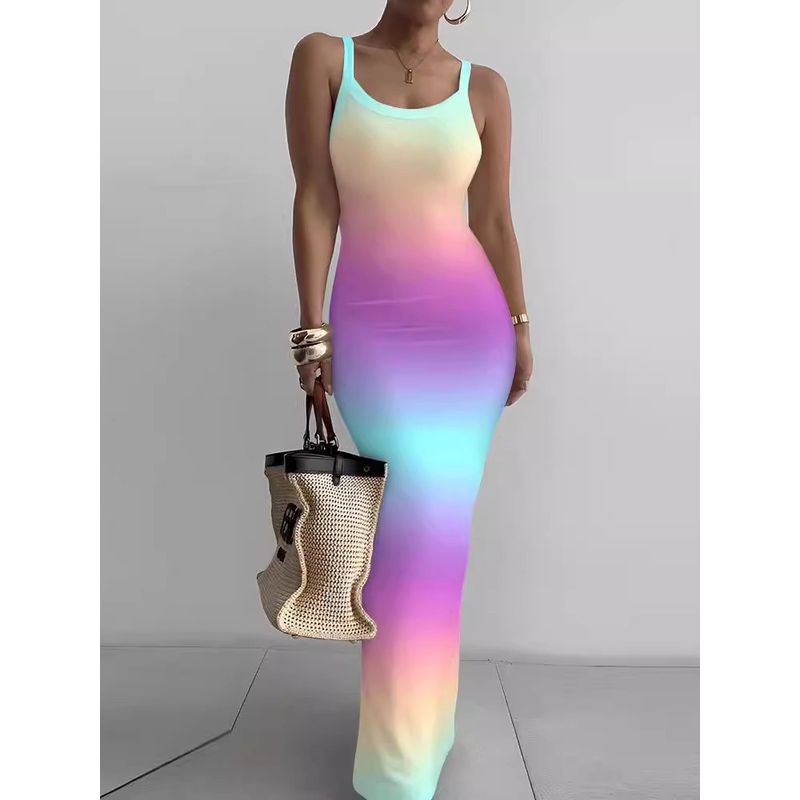 Tailored and Tight Long Dress with Camisole Sling Slim Fit Skinny Long Dress