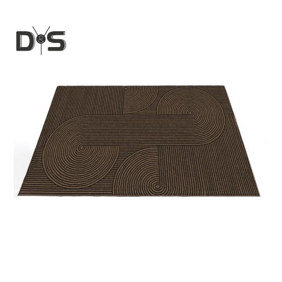 Door Mat Removes Dirt Recycled Anti-Slip Base Cuttable Geometric Pattern Indoor/Outdoor Use Entrance Rug for Kitchen Garage