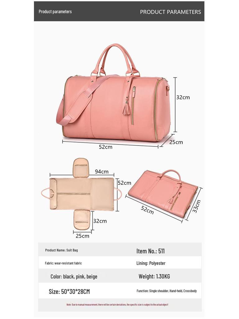 Multifunctional Travel Handbag: Large Folding Overnight & Trolley Suit Bag for Women