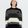 Gestreifter Rundhals-Strickpullover