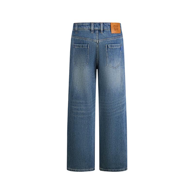 Navigare Men's Vintage Washed Loose-Fit Straight-Leg Jeans