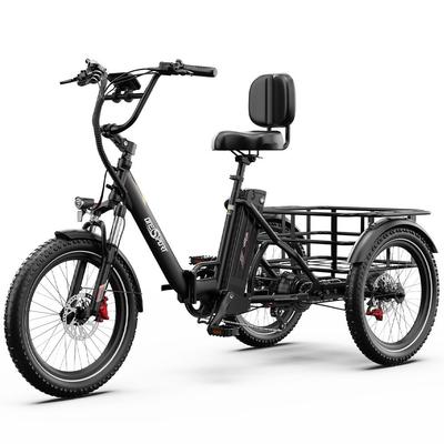 ONESPORT OT30 Pro Electric Bicycle 20" 500W Motor Foldable Electric Cargo Bike Shimano 7 Speed Dual Disc Brake 48V 18AH Max Load 180Kg