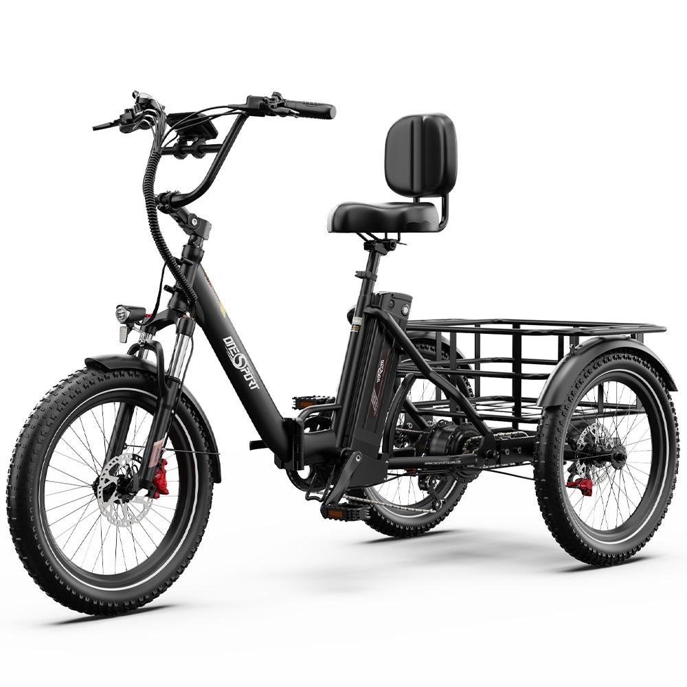 Vélo électrique Onesport OT30 Pro 20" Moteur 500W Vélo cargo électrique pliable Shimano 7 vitesses Freins à disque doubles 48V 18AH Charge maximale 180 kg