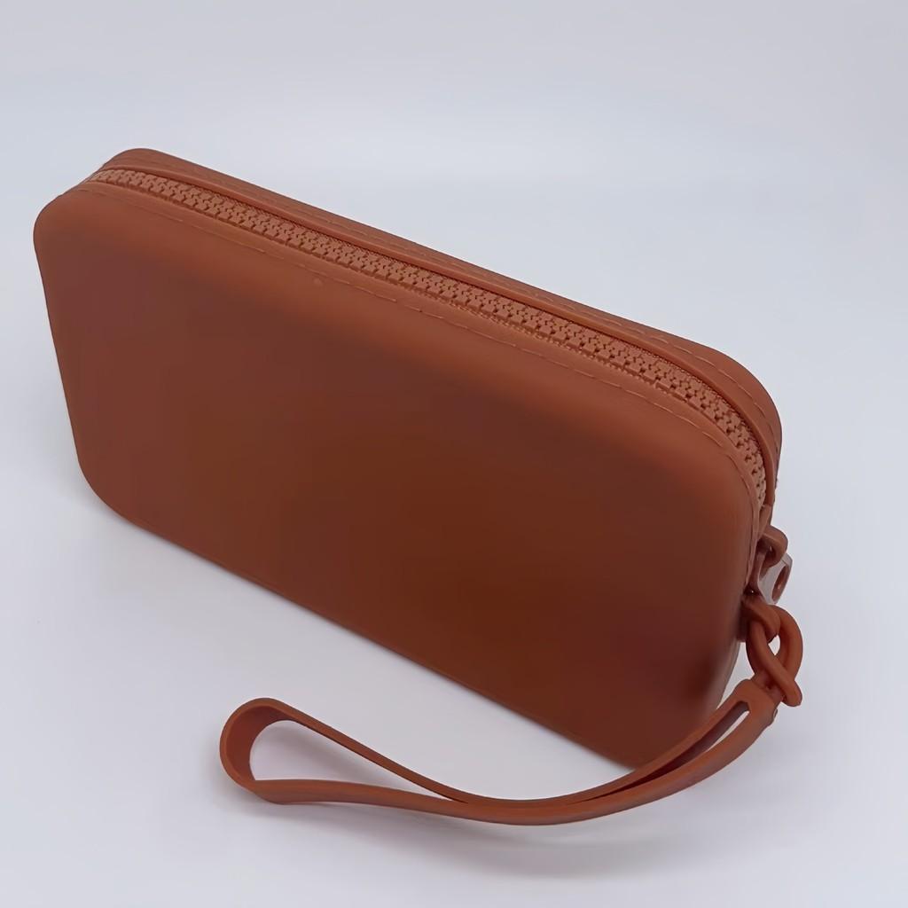 Silicone Travel Cosmetic Bag With Zipper For Makeup And Toiletry Items