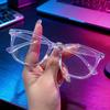 Transparenter Runder Computerbrillenrahmen Damen Herren Blaulichtfilterung Runde Brille Blockierende Optische Brille