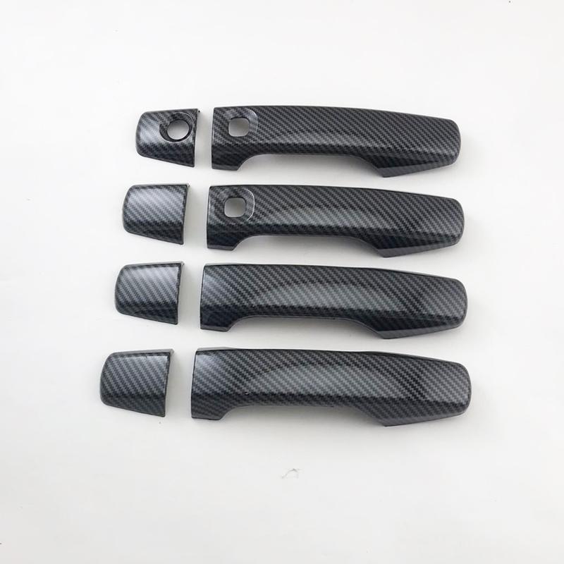 Für Toyota Land Cruiser LC200 FJ200 200 2008 - 2015 Schwarzes Carbon Autozubehör Verchromte Türgriffabdeckung Zierleiste Klebe-Stil