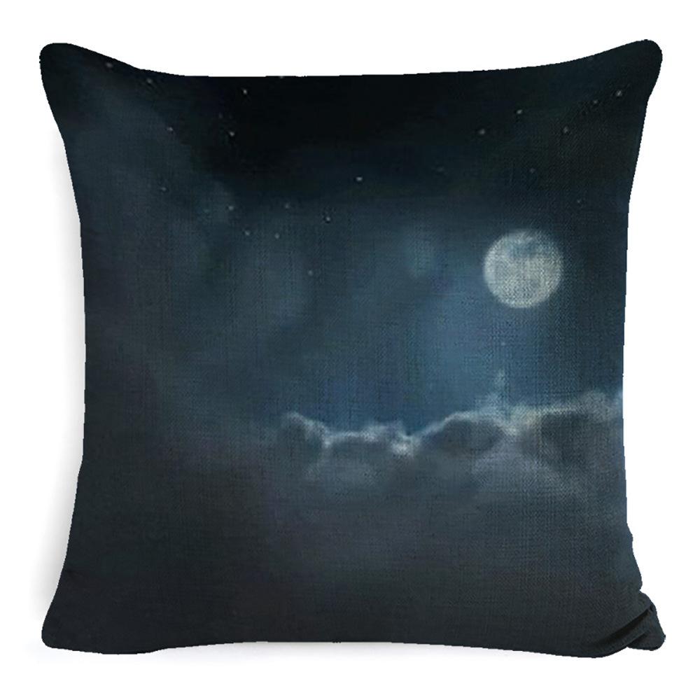 Nordic Sofa Pillow Light Luxury Style Living Room Bedside Cushion Cosmic Scenery Linen Pillow Case Without Core Waist Pillow