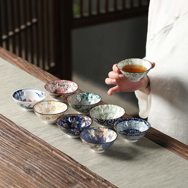 70ml Ceramic Large Master Tea Cup Blue and White Porcelain Kung Fu Tea Cup Douli Tea Bowl Personal Home Use Cup